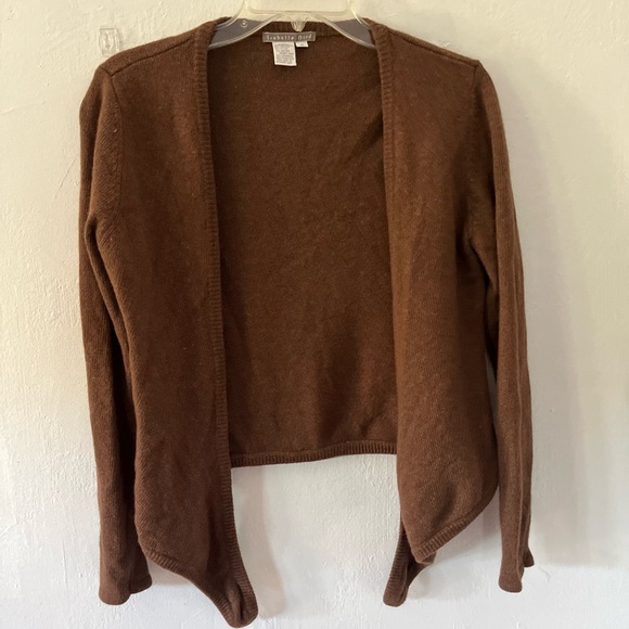 Isabella Bird Tie Open Front Cardigan Sweater Brown Size Small - Picture 4 of 4